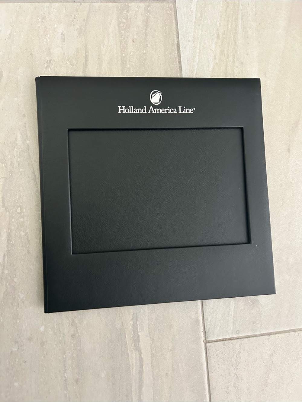 NEW Holland America Black Leather Photo Frame Holder